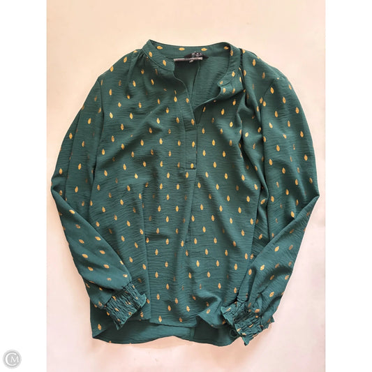 Blouse Long Sleeve By Mlle Gabrielle In Green, Size: M