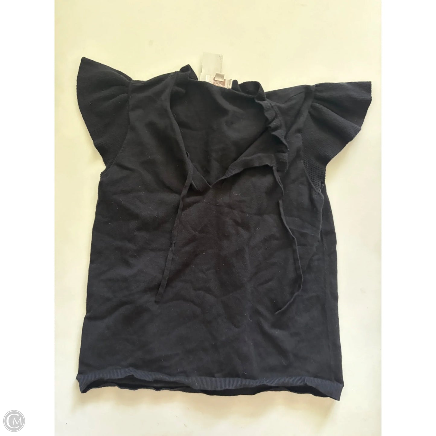 Sweater Short Sleeve By Loft In Black, Size: M
