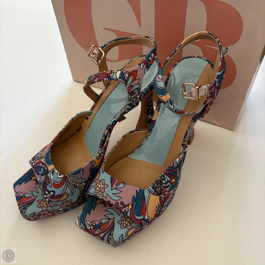 Shoes Heels Platform By Ganni In Floral Print, Size: 9
