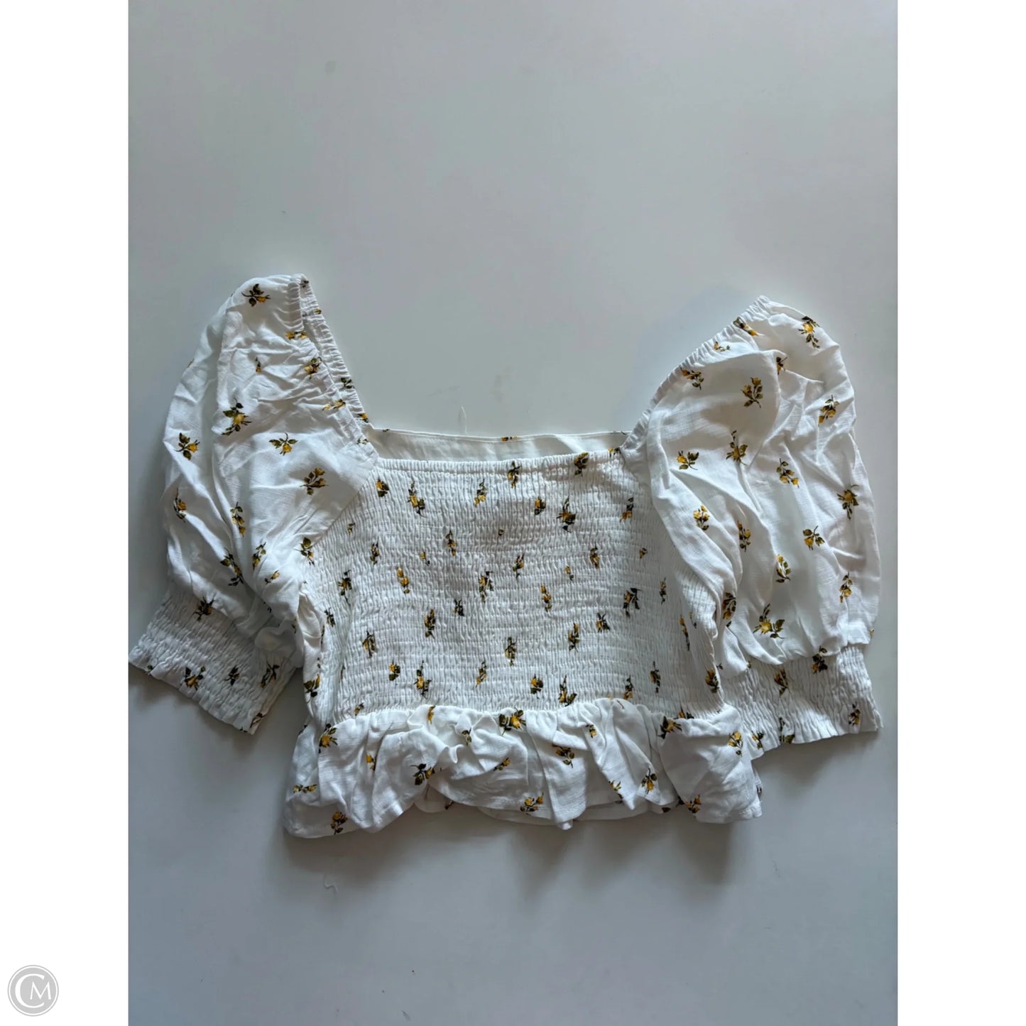 Skirt Set 2pc By Paper Crane In White & Yellow, Size: L