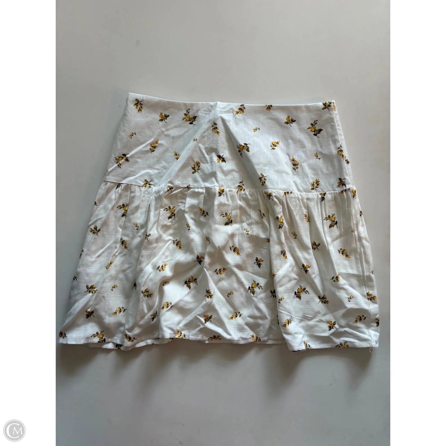 Skirt Set 2pc By Paper Crane In White & Yellow, Size: S