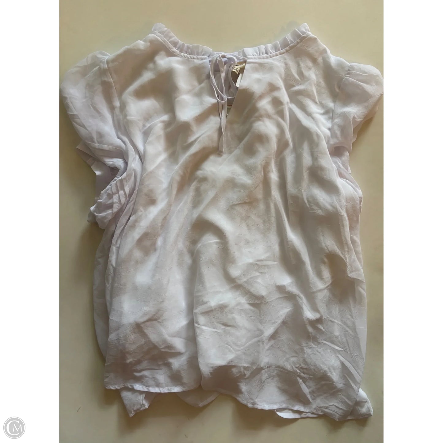 Blouse Short Sleeve By Eesome In White, Size: 1x
