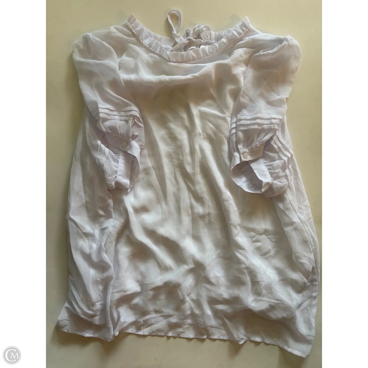 Blouse Short Sleeve By Eesome In White, Size: 1x