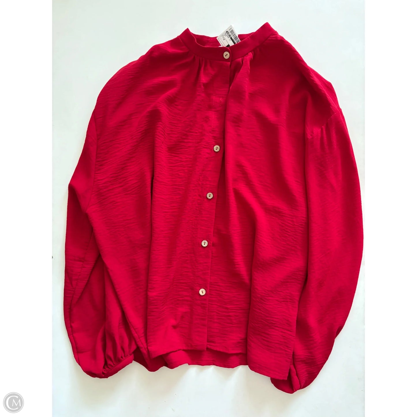 Blouse Long Sleeve By Karlie In Red, Size: M