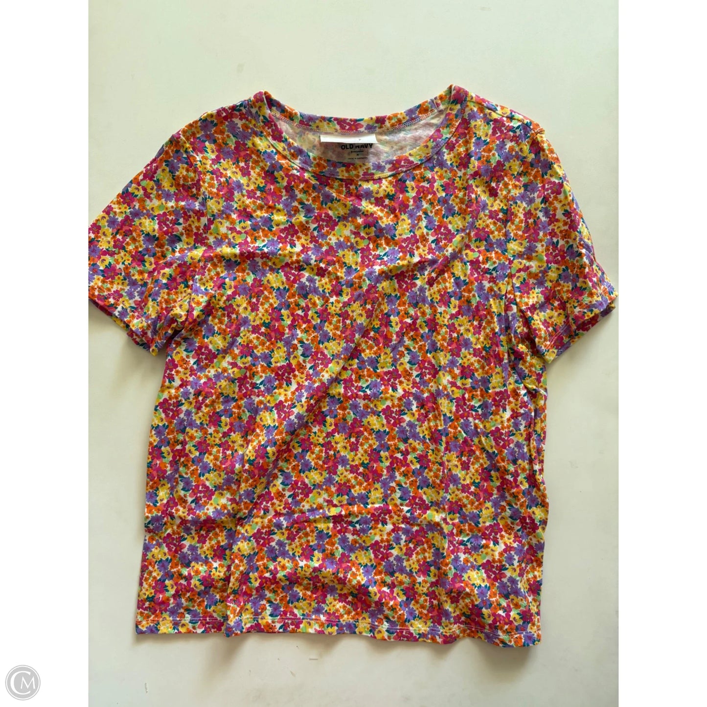 Top Short Sleeve By Old Navy In Floral Print, Size: M