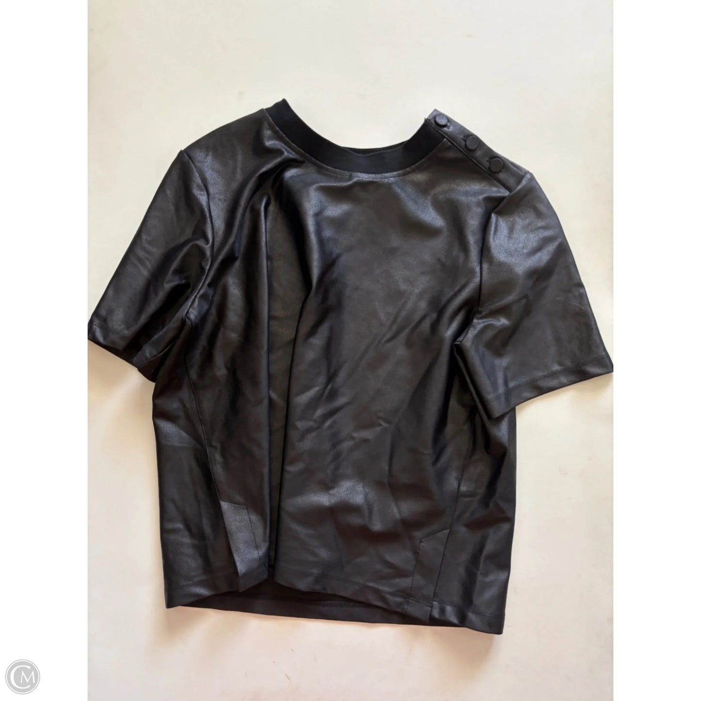 Top Short Sleeve By Maison Jules In Black, Size: M