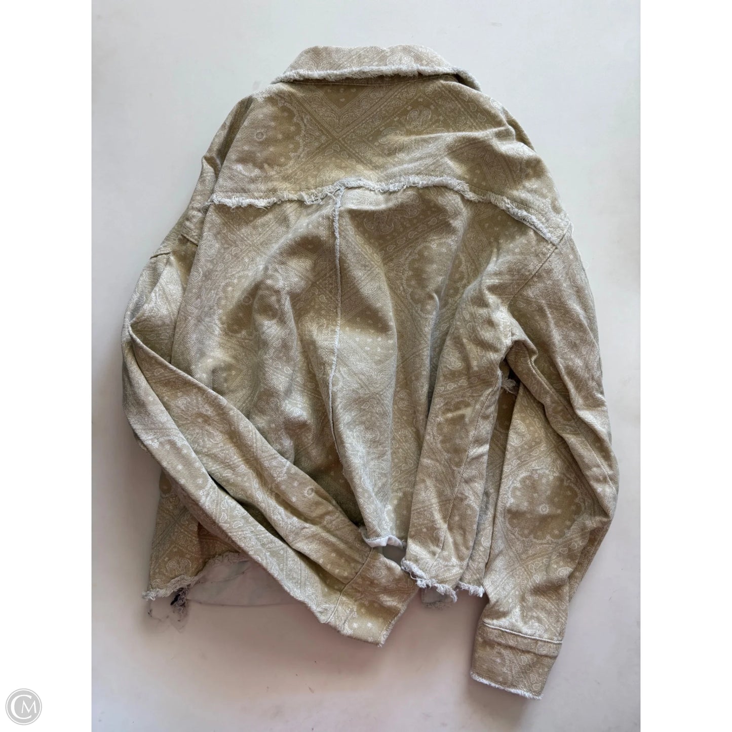 Jacket Denim By Molly Green In Tan, Size: S