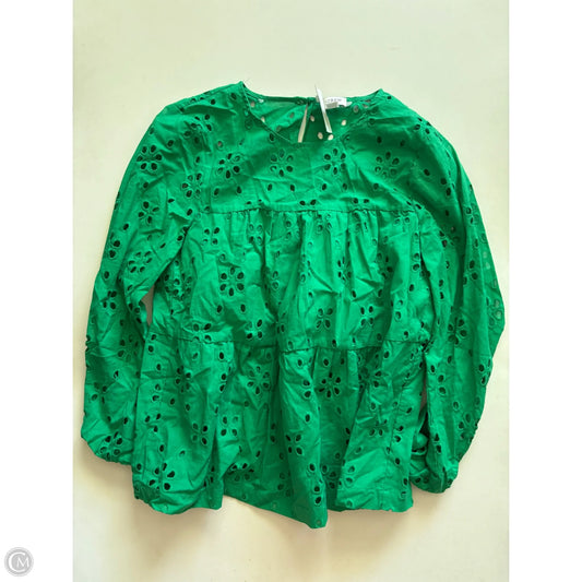 Top Long Sleeve By J. Crew In Green, Size: Xxs