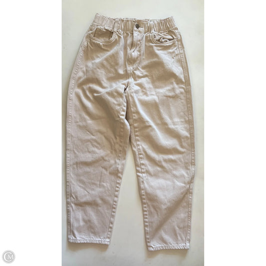 Jeans Straight By H&m In Cream, Size: 6