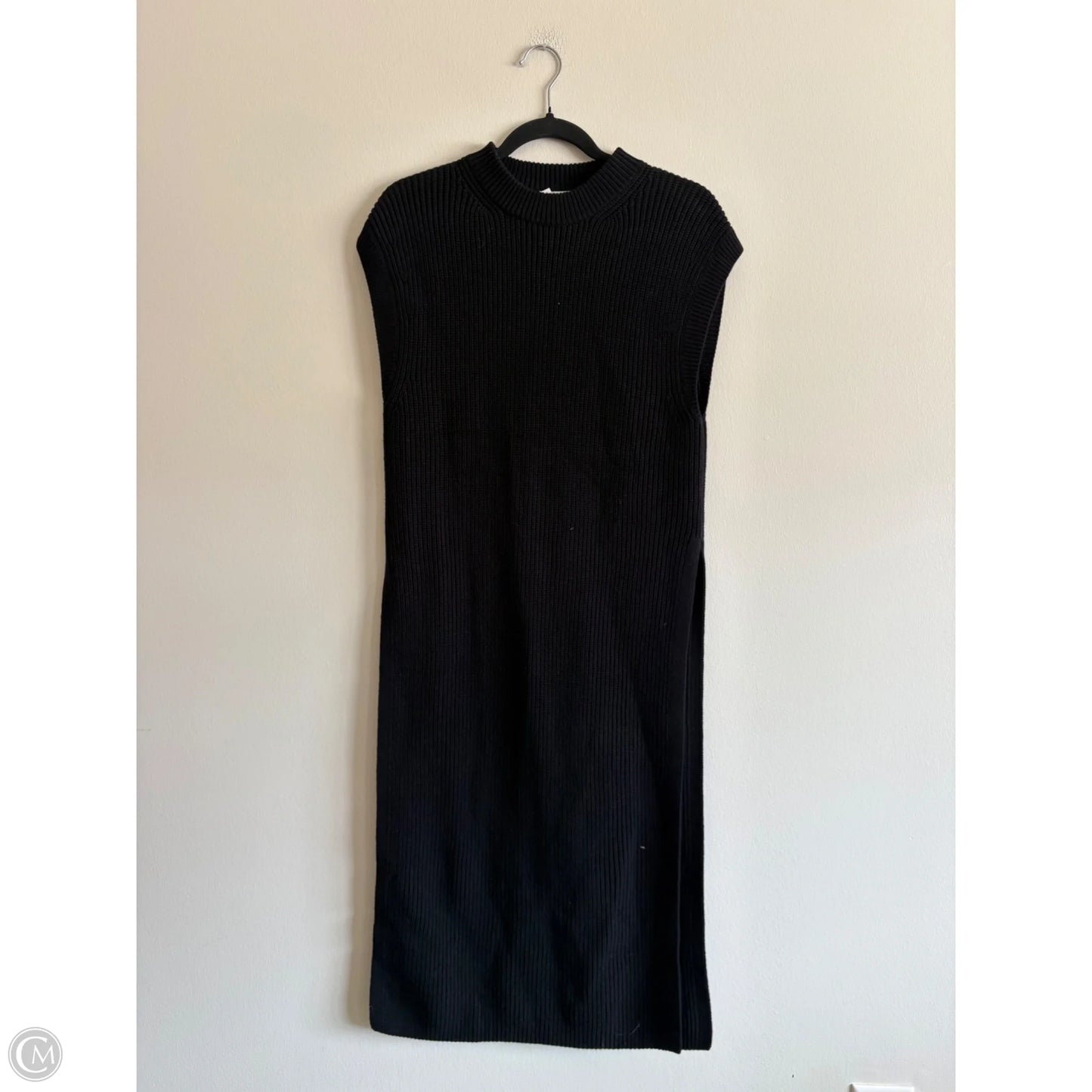 Sweater Short Sleeve By H&m In Black, Size: S