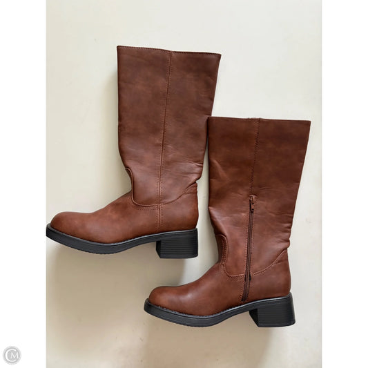 Boots Knee Heels By New York And Co In Brown, Size: 8