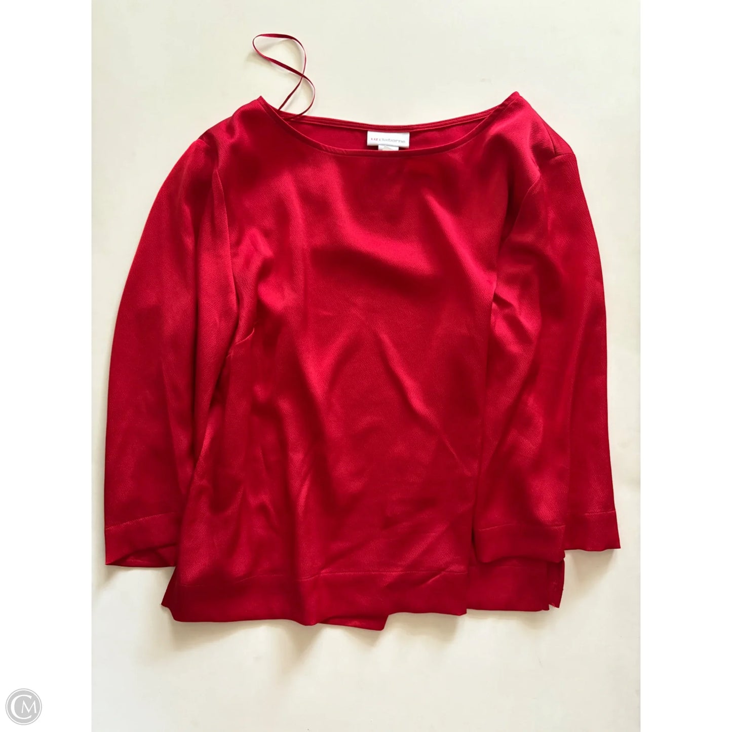 Blouse Long Sleeve By Liz Claiborne In Red, Size: L