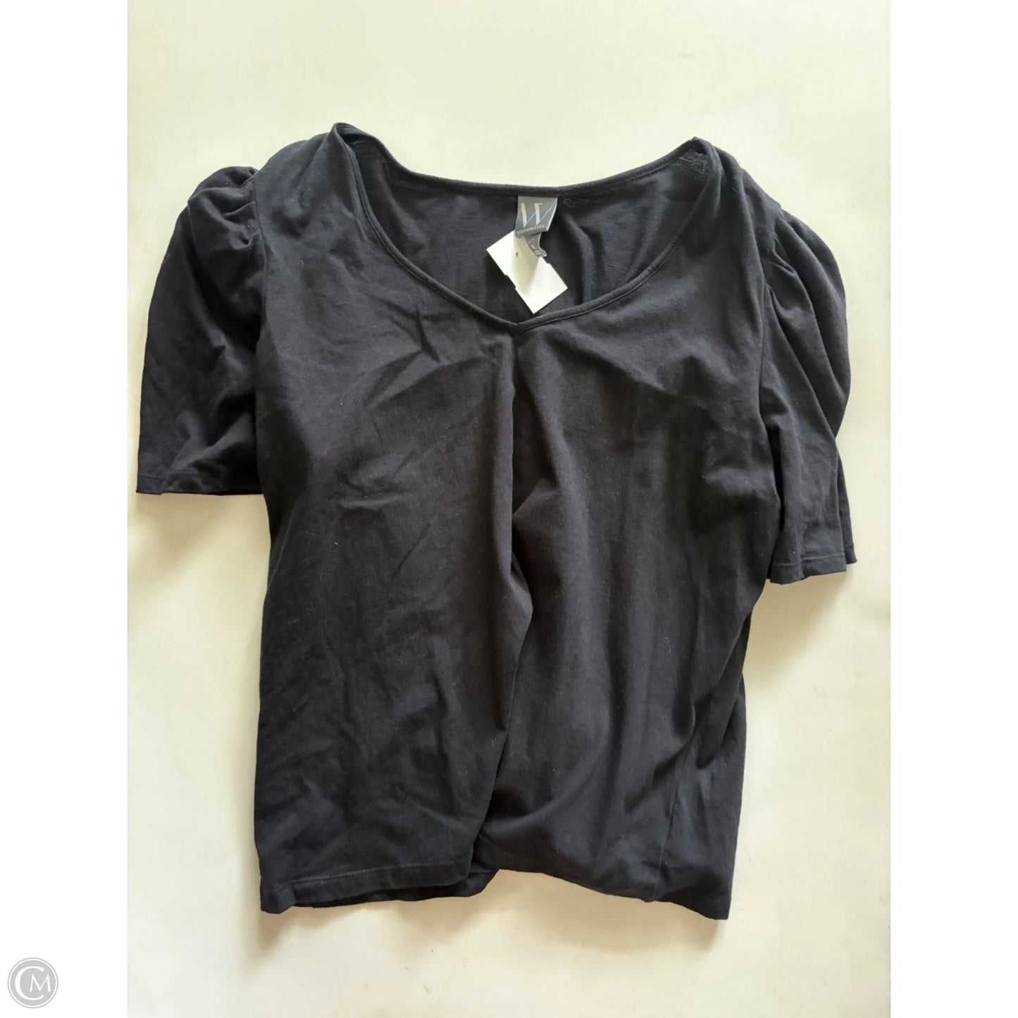 Top Short Sleeve By Worthington In Black, Size: Xl