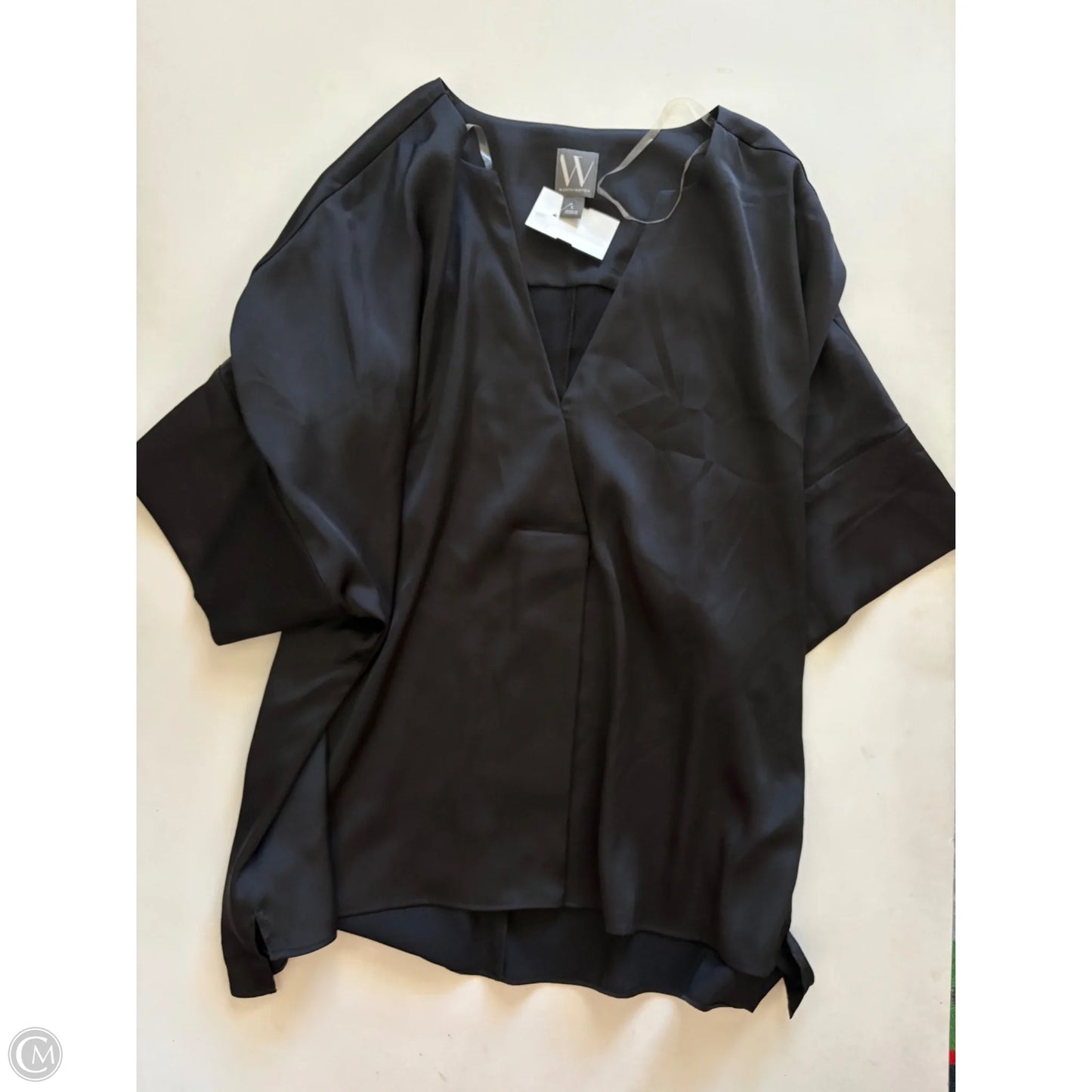 Blouse Short Sleeve By Worthington In Black, Size: L