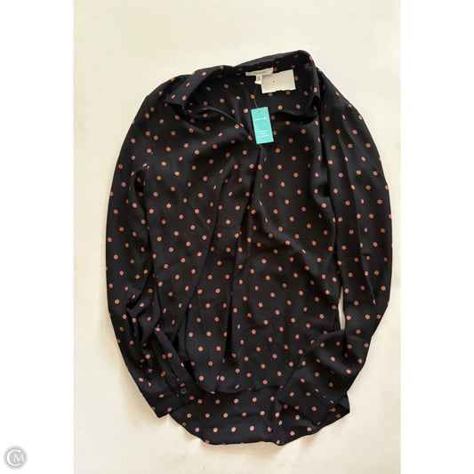 Blouse Long Sleeve By Maurices In Polkadot Pattern, Size: S