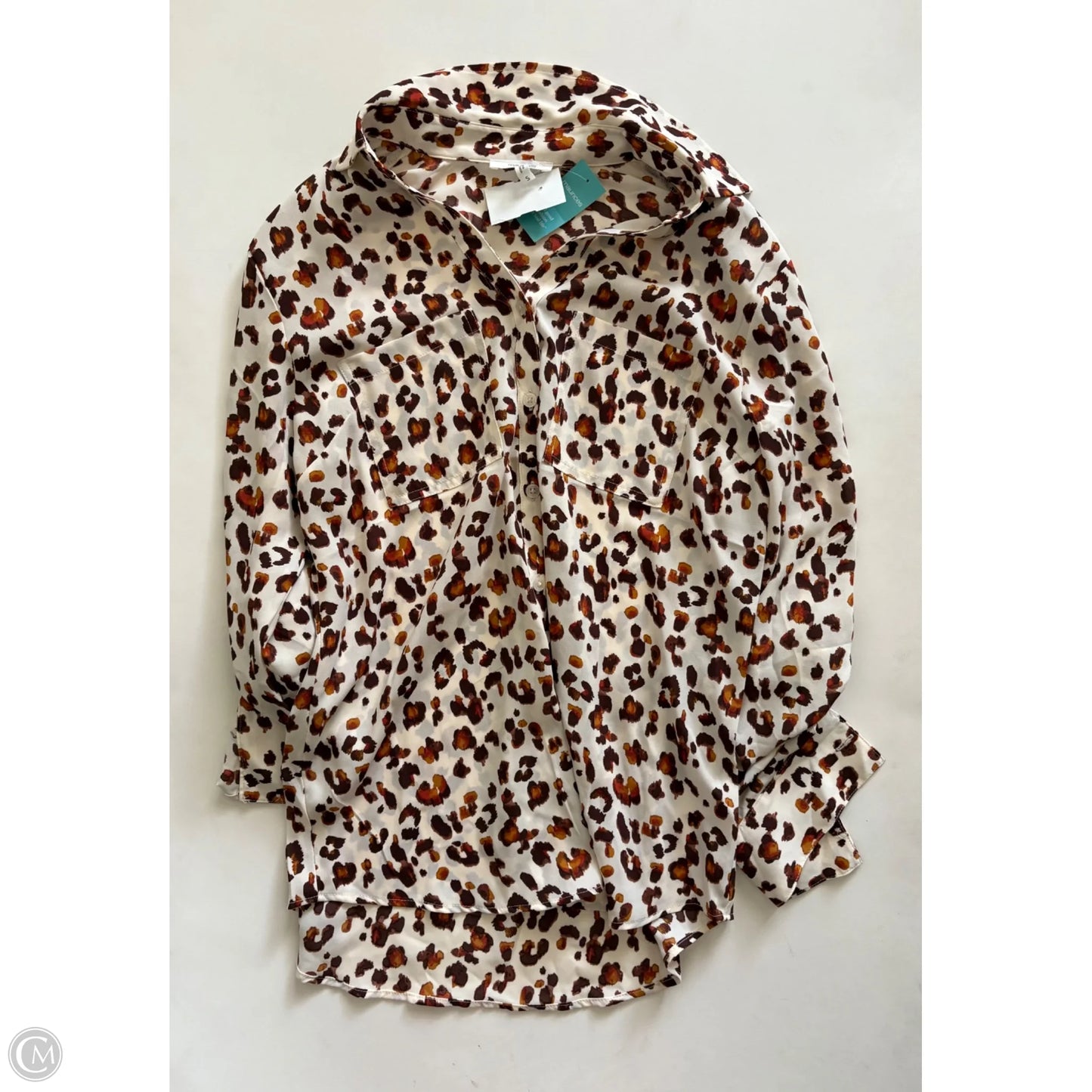 Blouse Long Sleeve By Maurices In Animal Print, Size: S