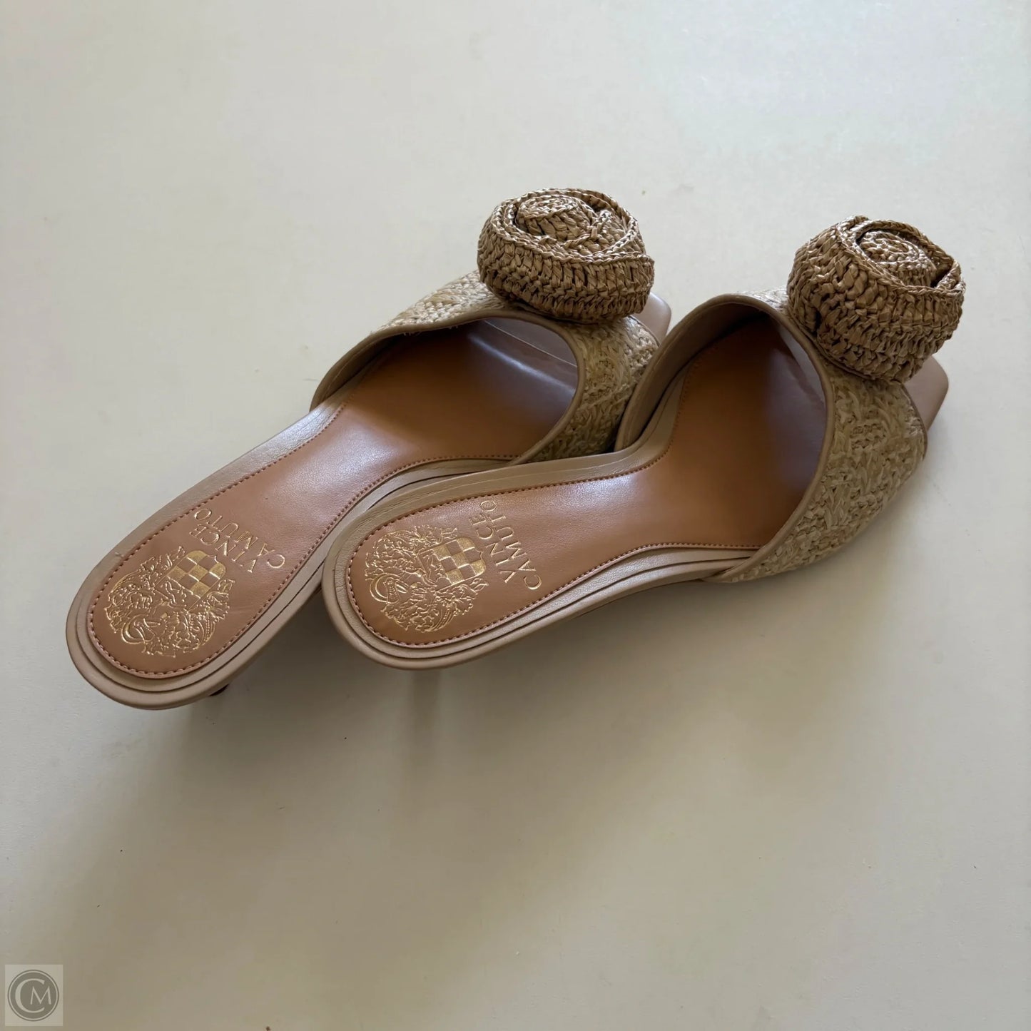 Sandals Heels Kitten By Vince Camuto In Tan, Size: 7