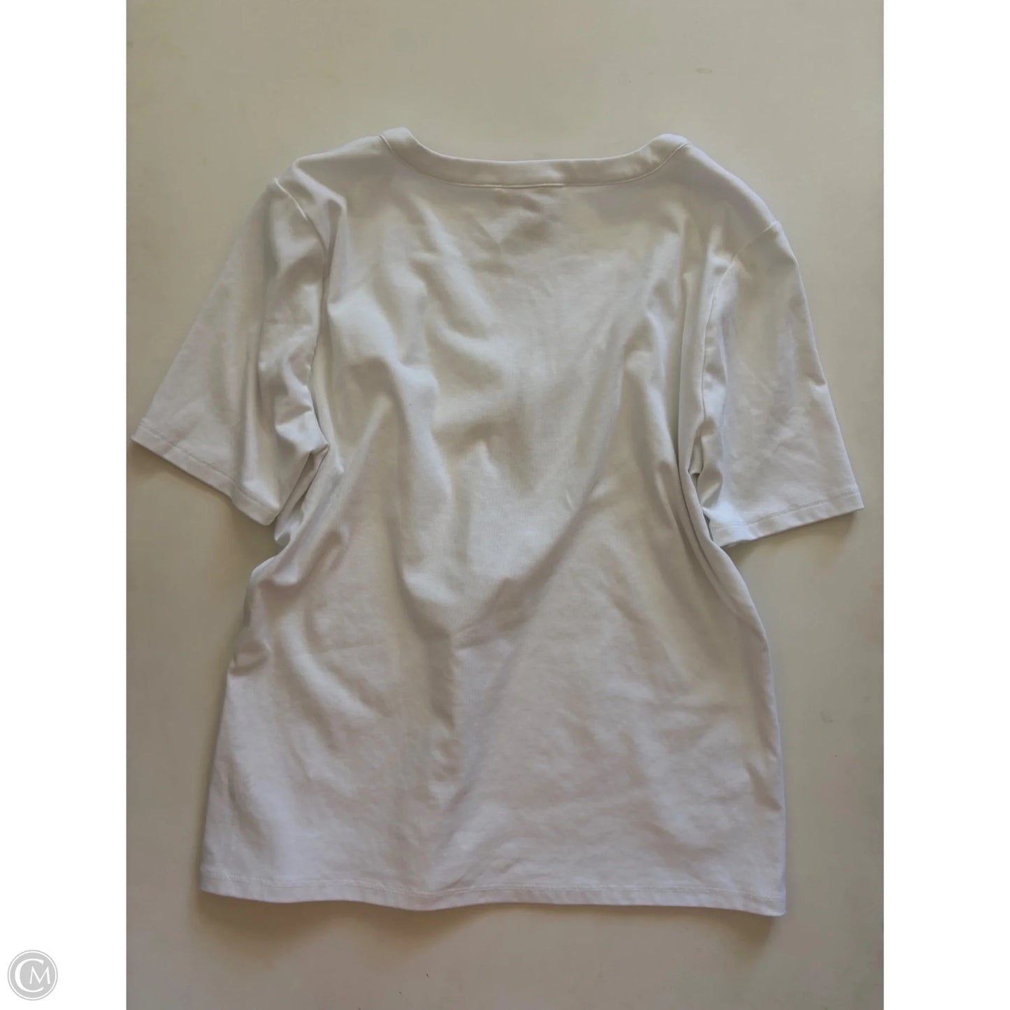 Top Short Sleeve By Michael Kors In White, Size: L