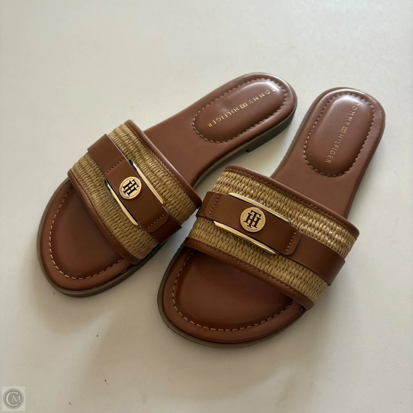 Sandals Flip Flops By Tommy Hilfiger In Brown, Size: 9