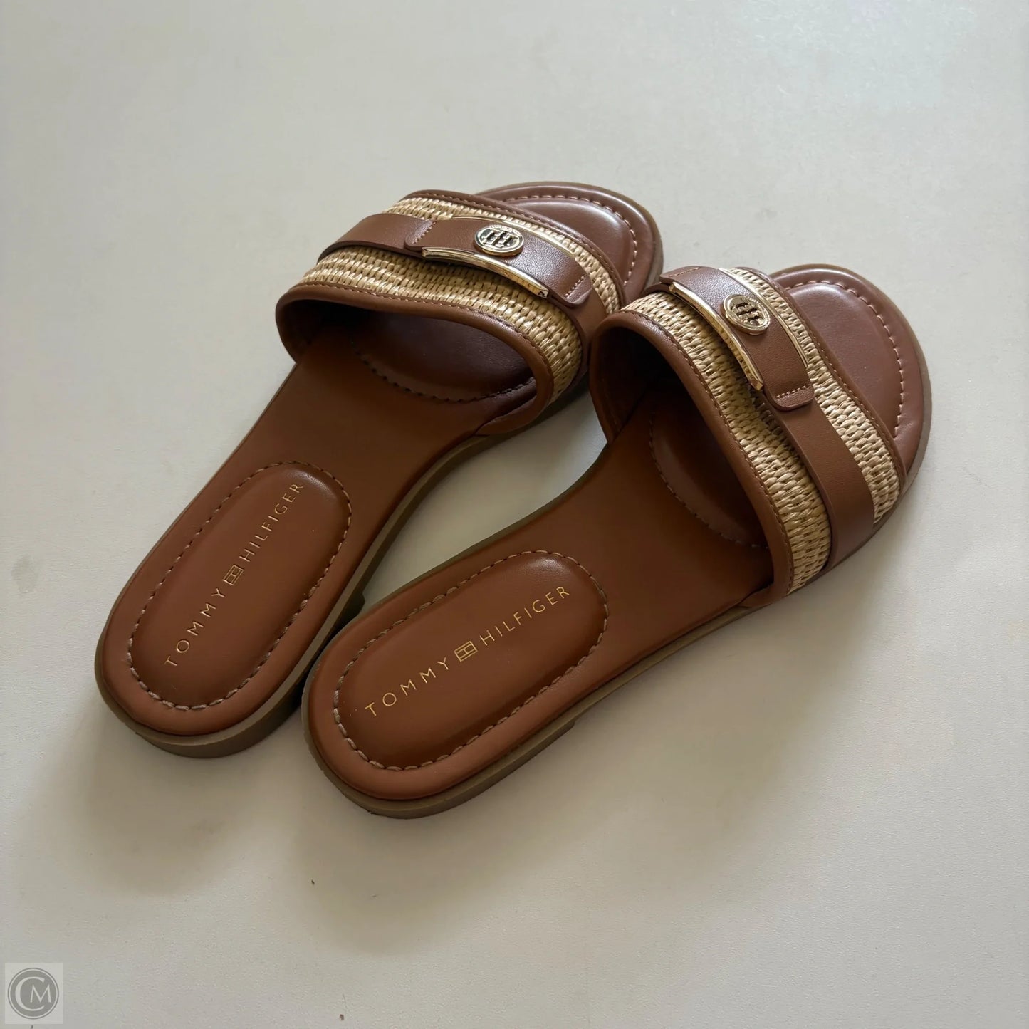 Sandals Flip Flops By Tommy Hilfiger In Brown, Size: 9