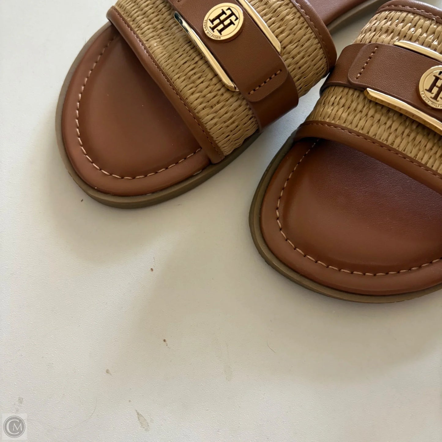 Sandals Flip Flops By Tommy Hilfiger In Brown, Size: 9