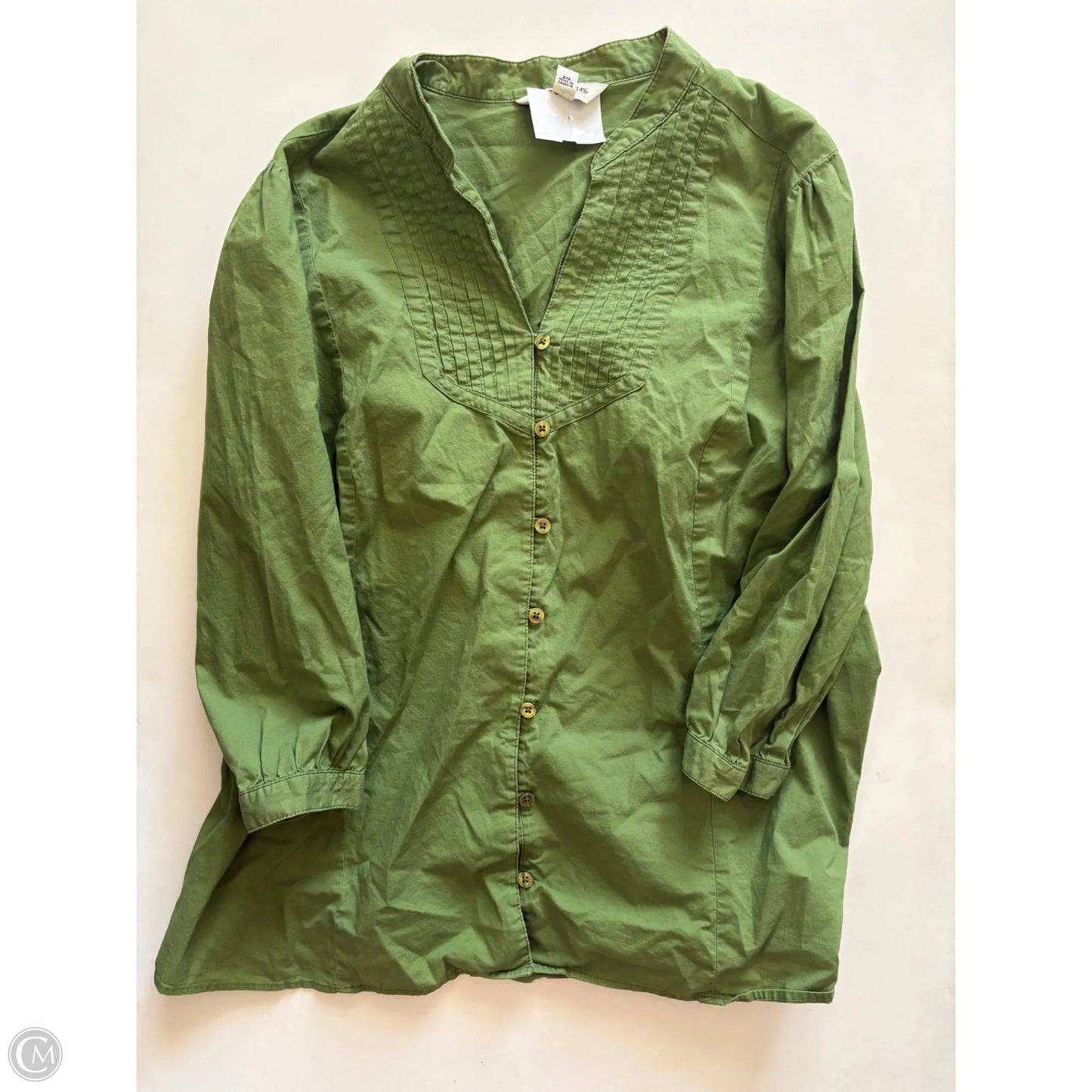 Top Long Sleeve By St Johns Bay In Green, Size: 2x