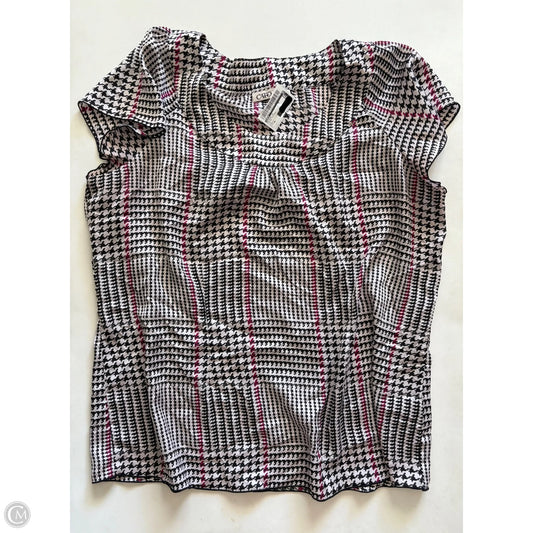 Blouse Short Sleeve By Cato In Plaid Pattern, Size: Xl