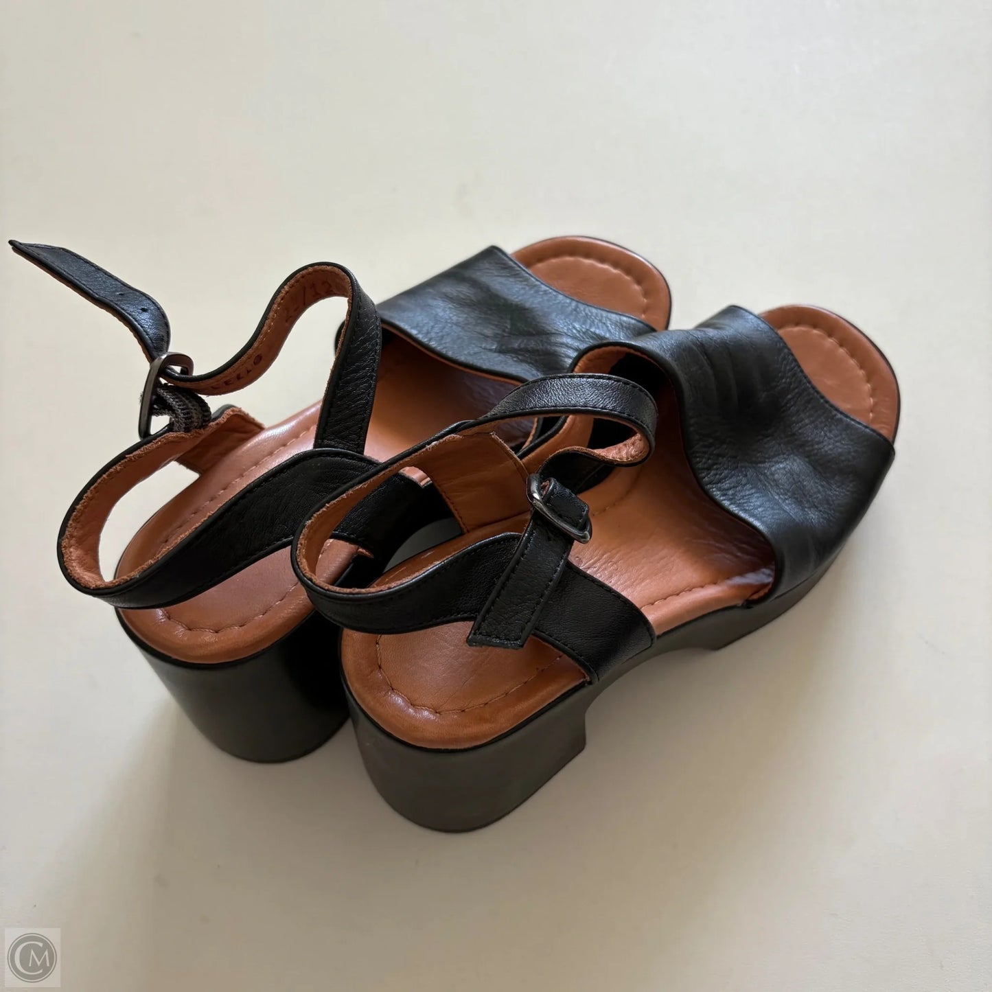 Sandals Heels Block By Spring Step In Black, Size: 5.5