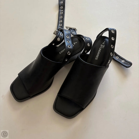 Sandals Heels Block By No Boundaries In Black, Size: 7