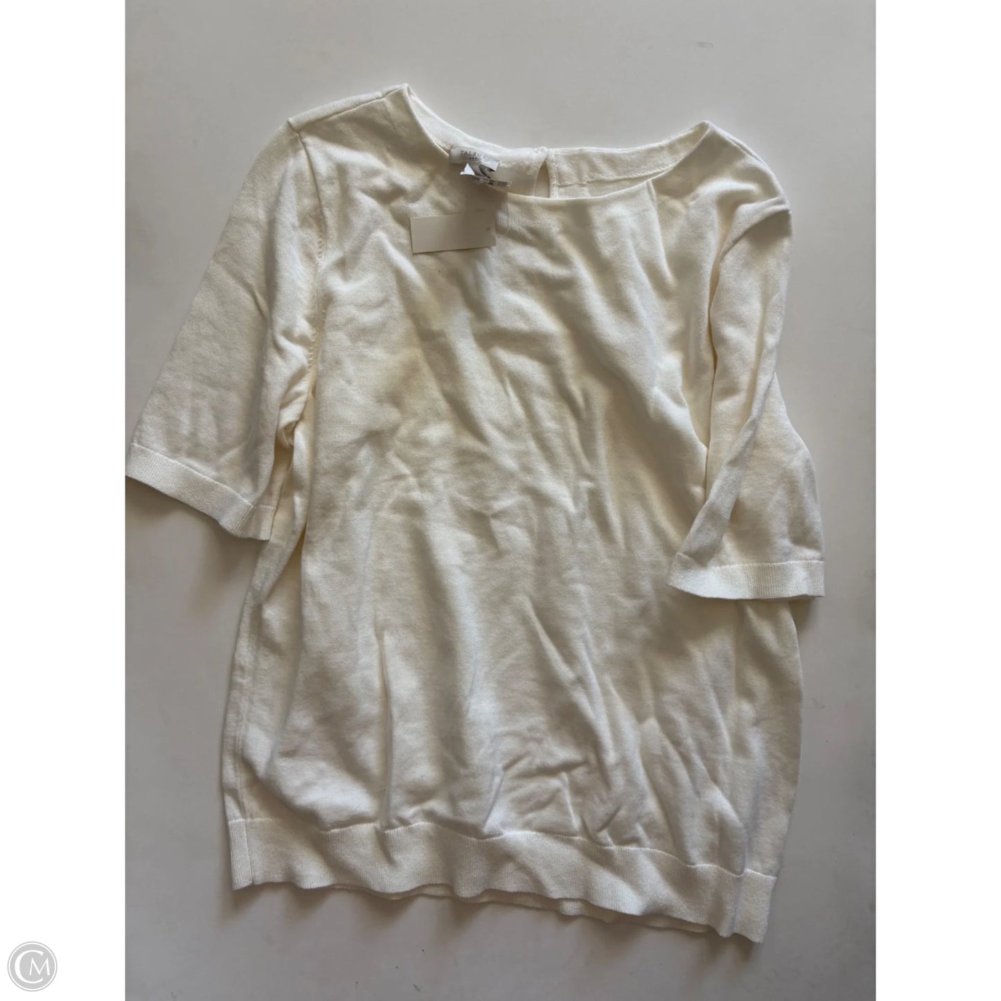 Sweater Short Sleeve By Talbots In Cream, Size: L