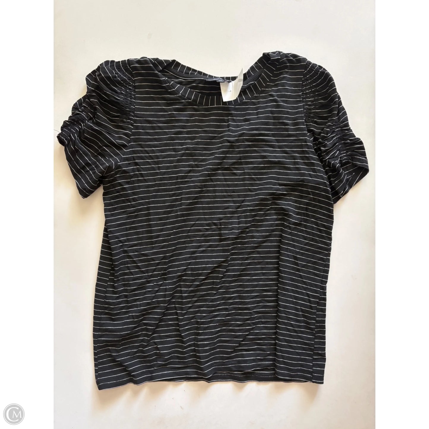 Top Short Sleeve By Modern Works In Black & White, Size: M