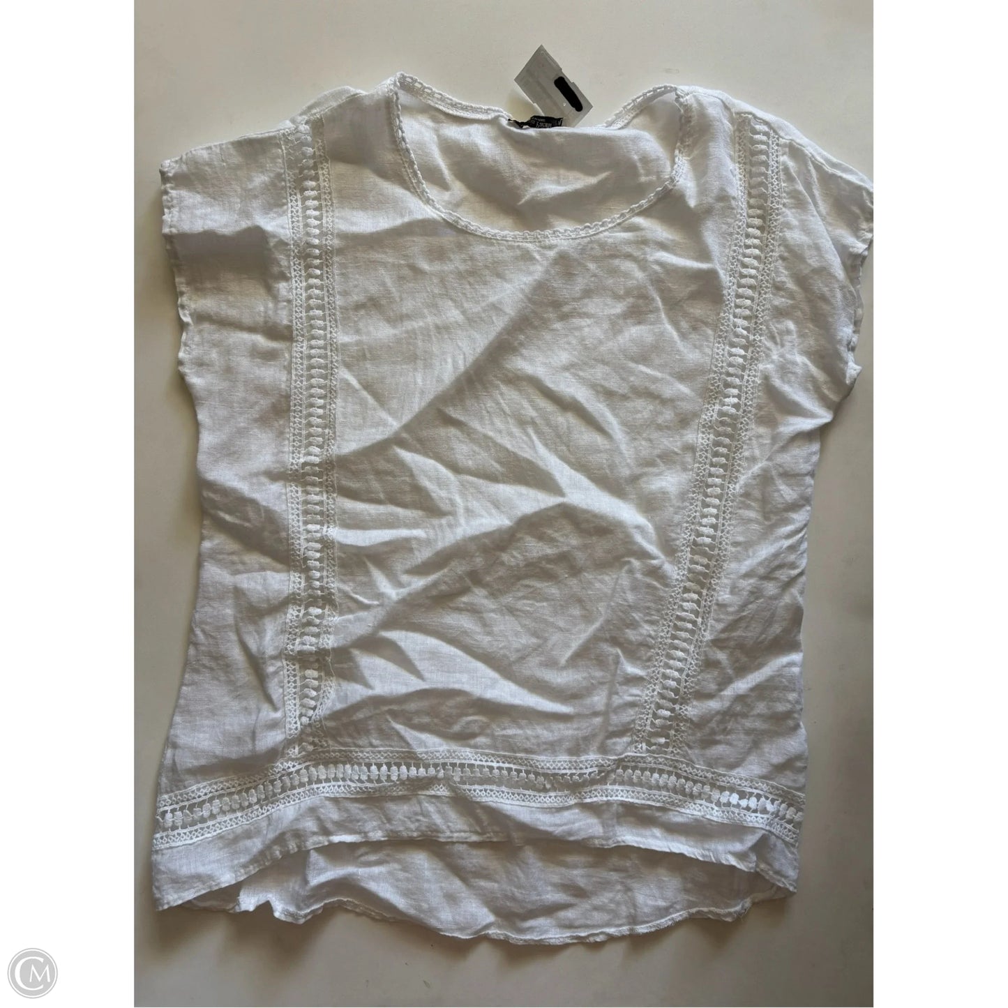 Top Short Sleeve By Alessia Pacini In White, Size: M