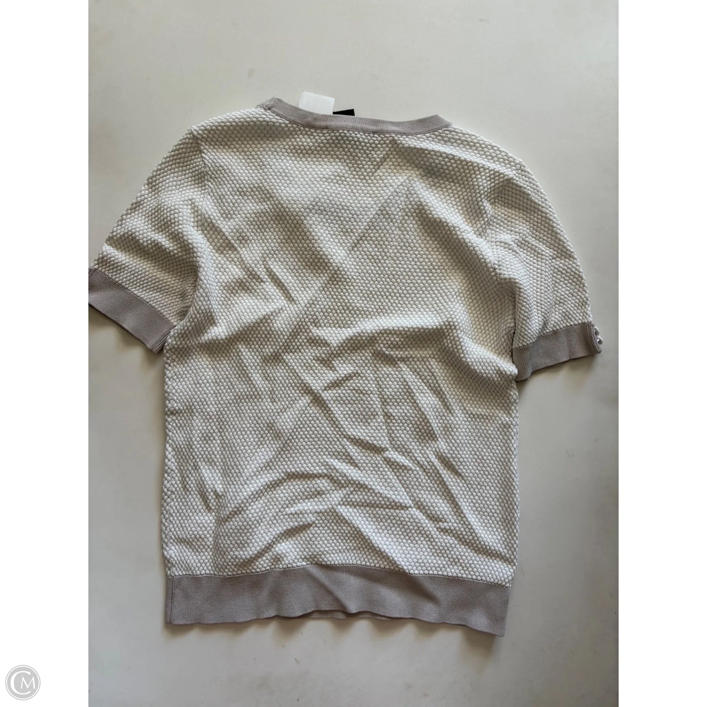 Sweater Short Sleeve By Two Twenty Five In Cream, Size: L