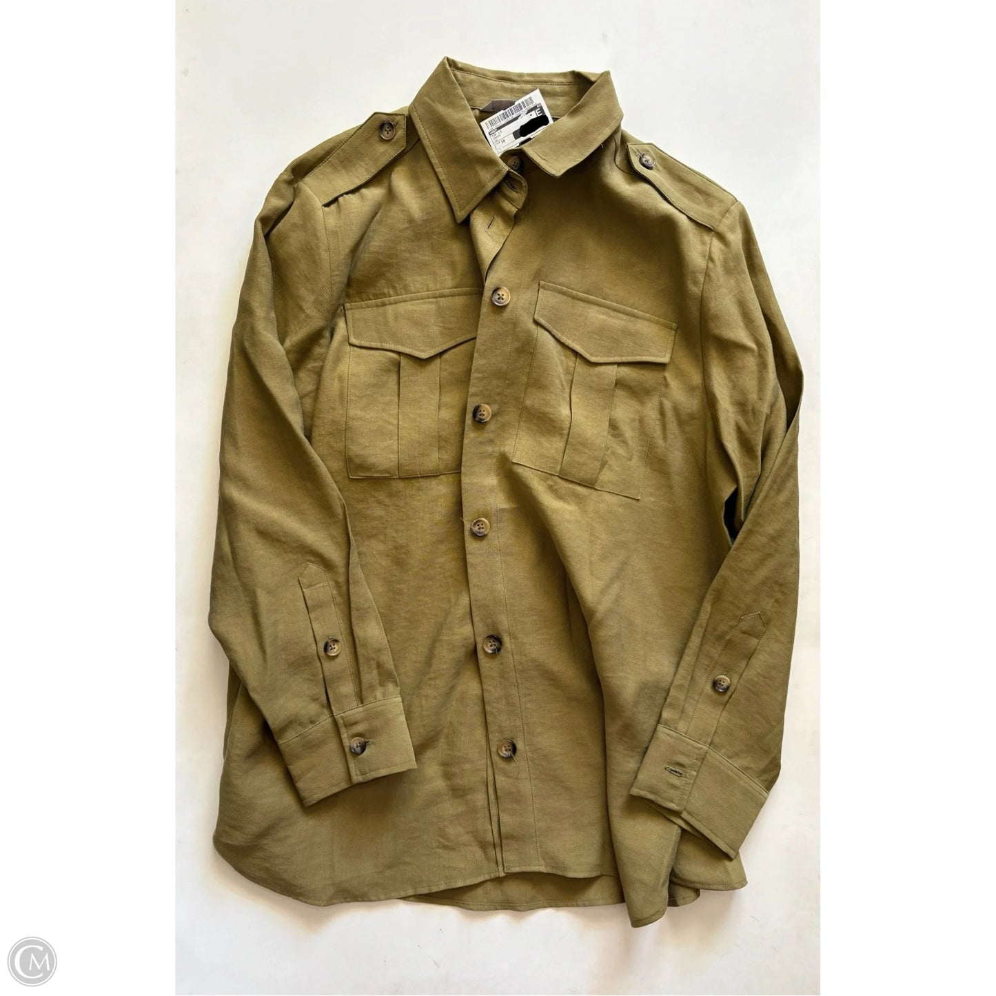 Top Long Sleeve By H&m In Green, Size: 10