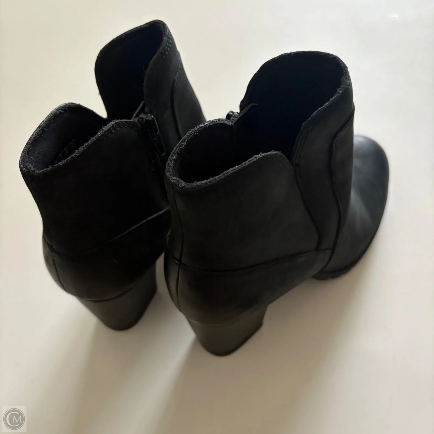 Boots Ankle Heels By Clarks In Black, Size: 7.5