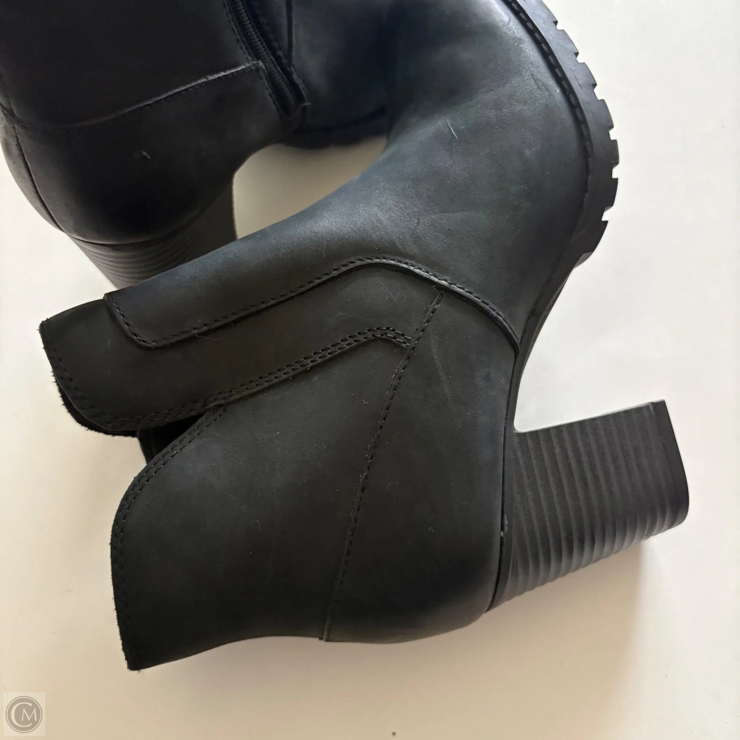 Boots Ankle Heels By Clarks In Black, Size: 7.5