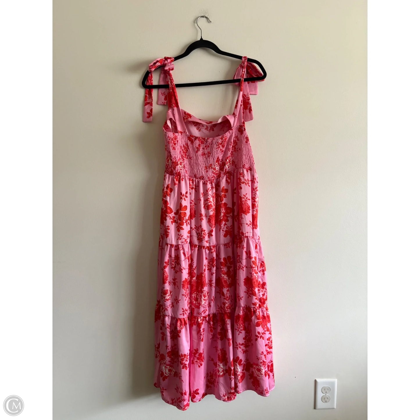 Dress Casual Maxi By t & c aPPAREL In Pink & Red, Size: L