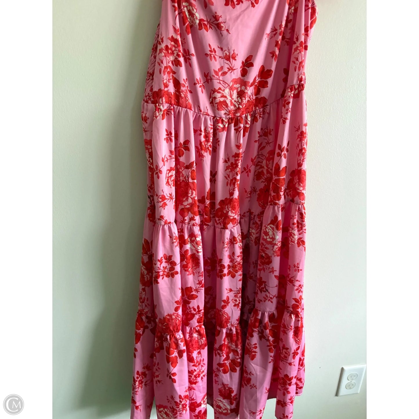 Dress Casual Maxi By t & c aPPAREL In Pink & Red, Size: L