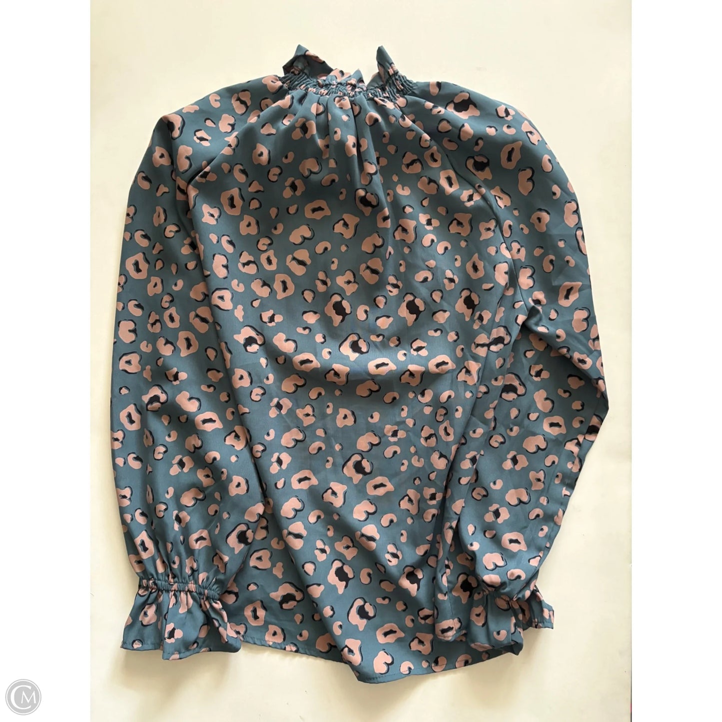 Blouse Long Sleeve By Karlie In Animal Print, Size: M