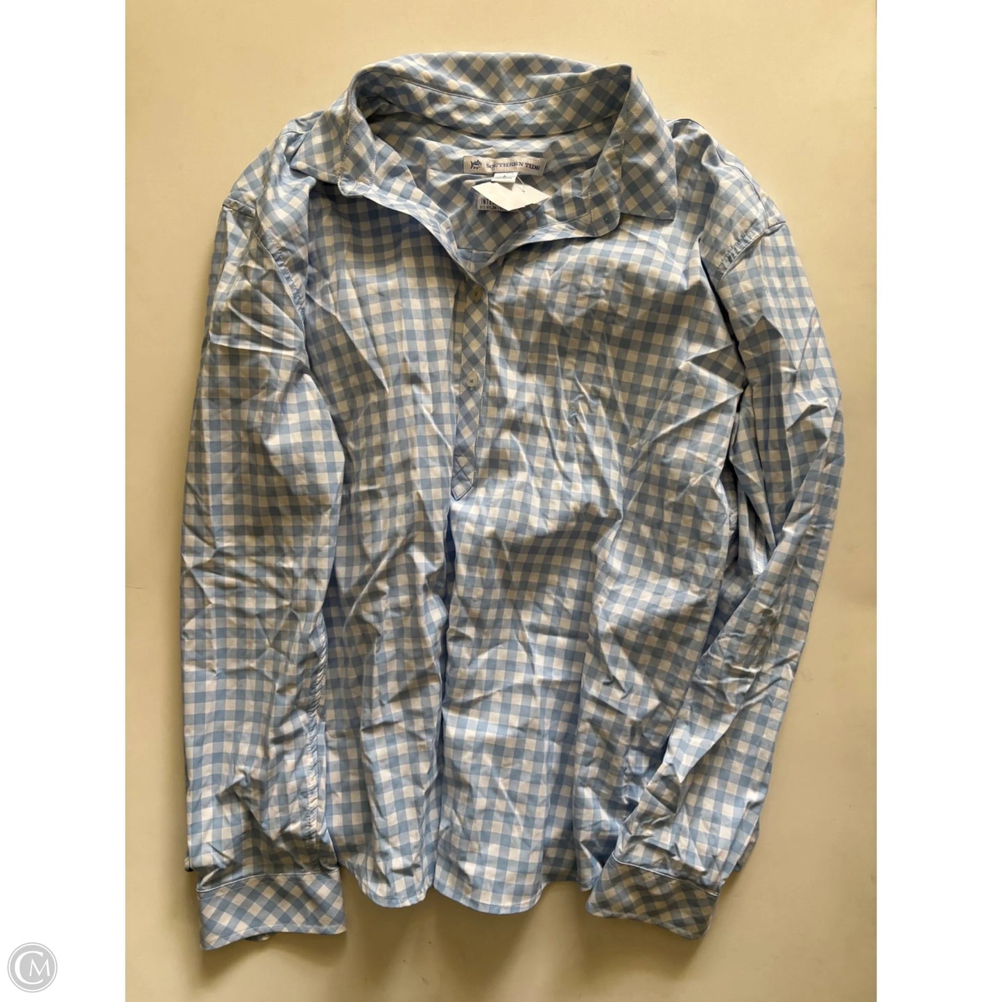 Top Long Sleeve By Southern Tide In Blue, Size: L