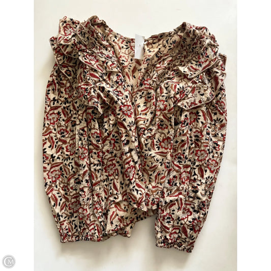 Top Long Sleeve By Anna Cate In Floral Print, Size: L