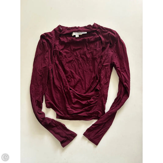 Top Long Sleeve By Earthbound In Maroon, Size: S