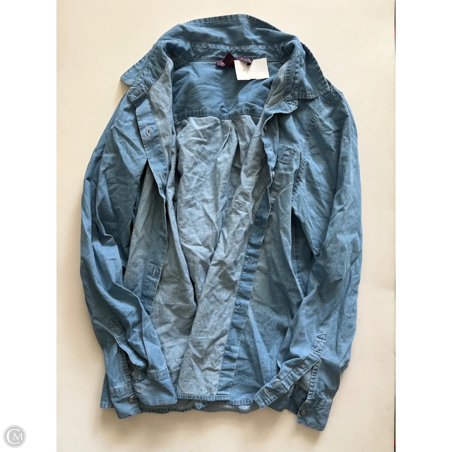 Top Long Sleeve By Gloria Vanderbilt In Blue, Size: L