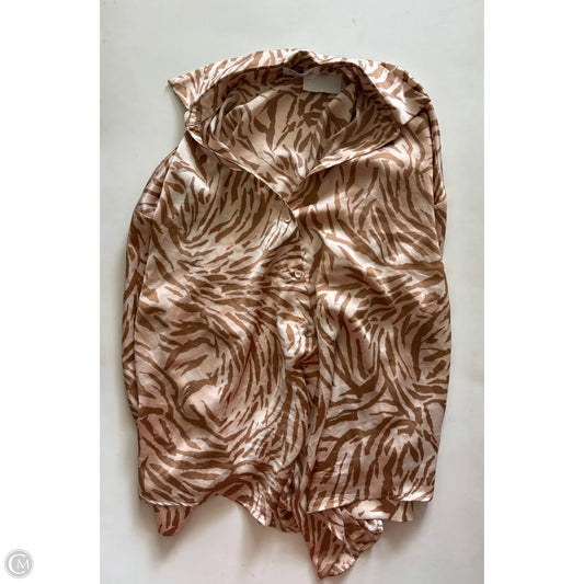 Blouse Long Sleeve By Impressions In Animal Print, Size: L