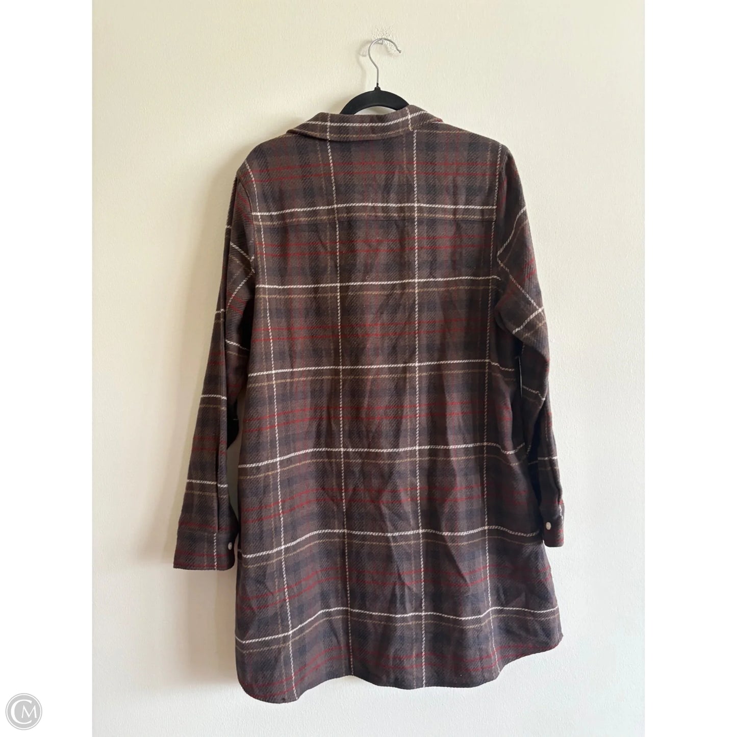 Top Long Sleeve By mavaij In Plaid Pattern, Size: L