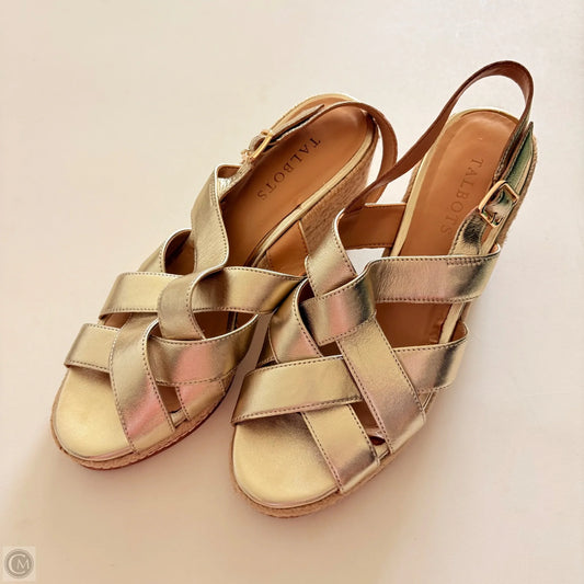 Shoes Heels Wedge By Talbots In Gold, Size: 9