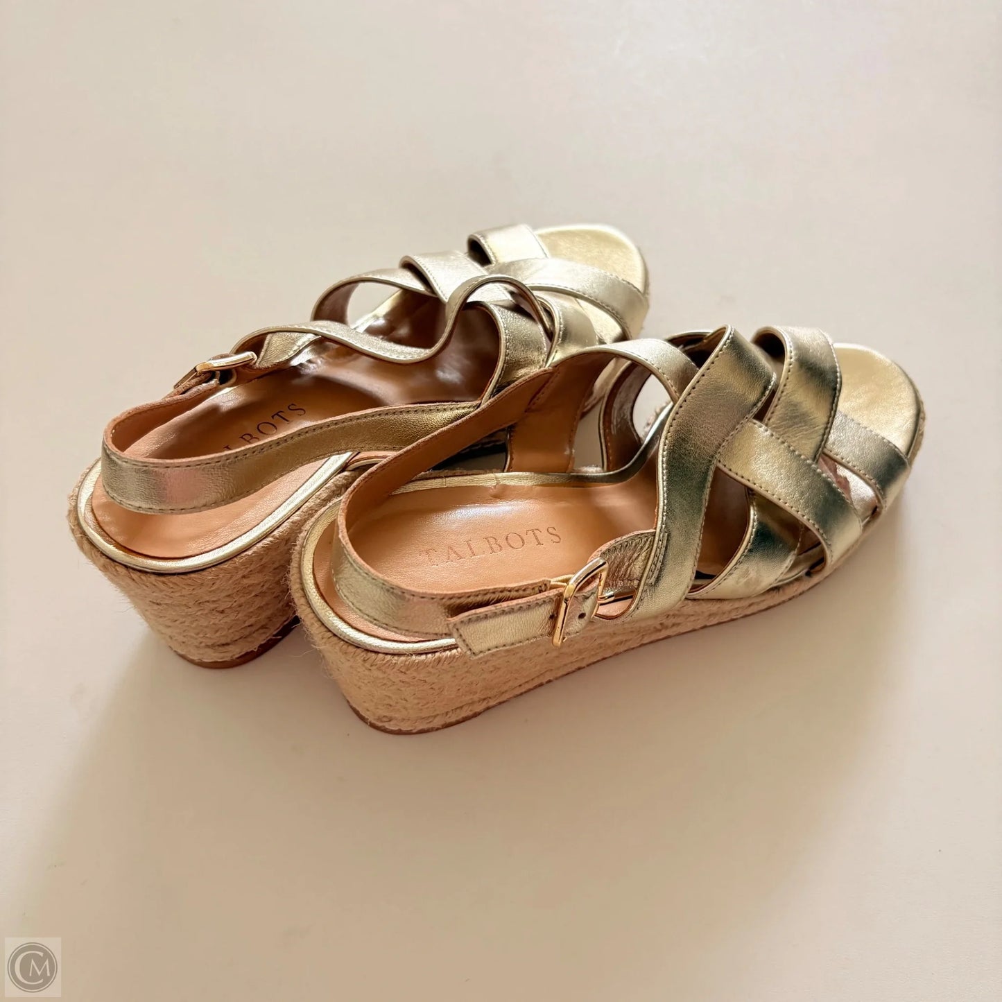 Shoes Heels Wedge By Talbots In Gold, Size: 9