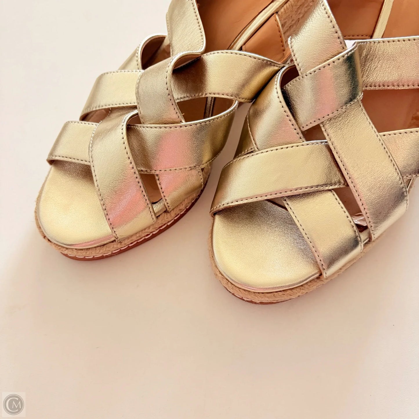 Shoes Heels Wedge By Talbots In Gold, Size: 9