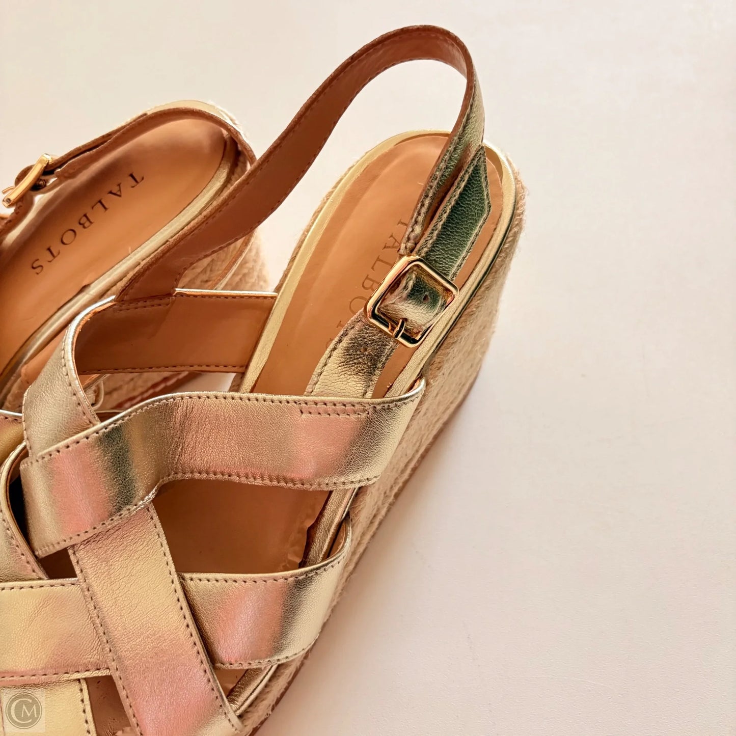 Shoes Heels Wedge By Talbots In Gold, Size: 9