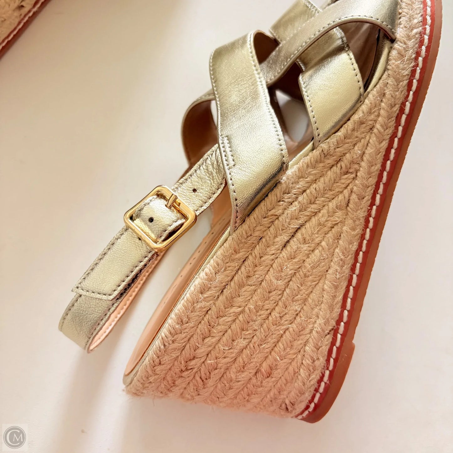 Shoes Heels Wedge By Talbots In Gold, Size: 9